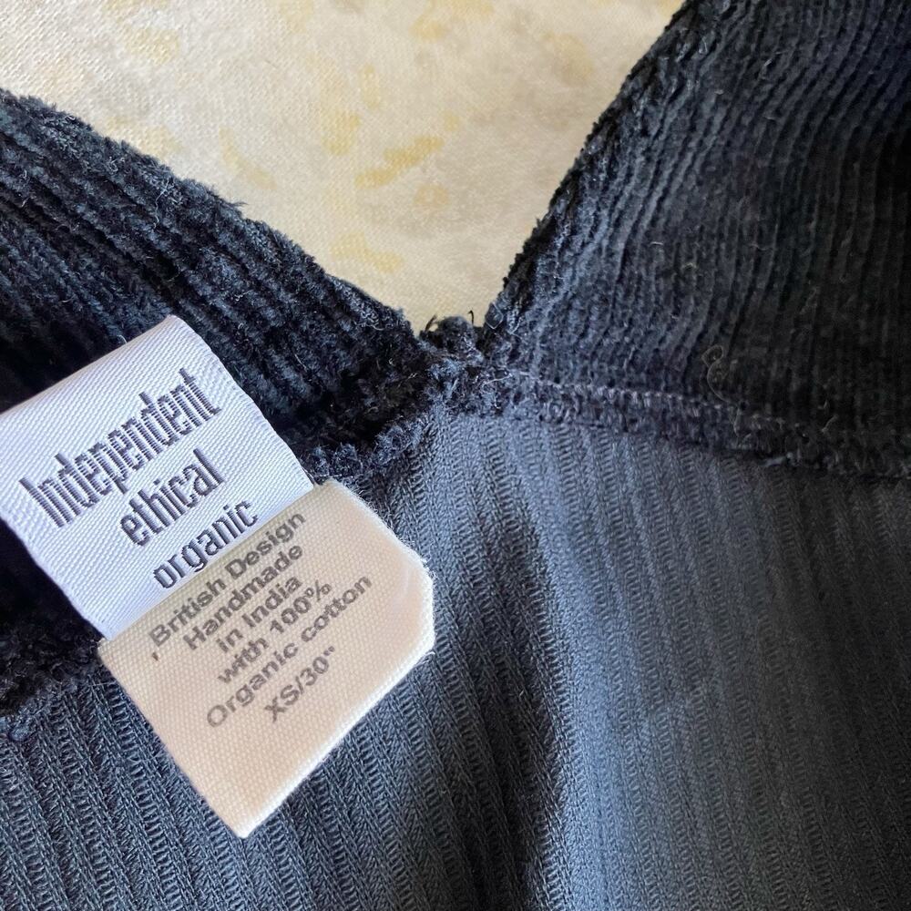 Lucy and Yak Corduroy Overalls Adult Sz XS 30" Black Gender Neutral Unisex - Picture 6 of 9